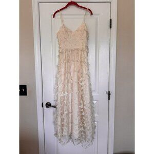 Whimsical Butterfly Dress Size Small Thirty Thirty LA Ivory Cream Midi